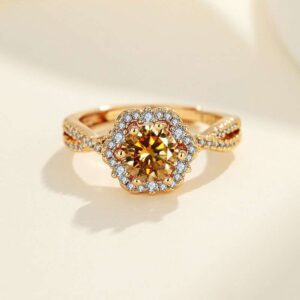 Golden Color Stoned Ring